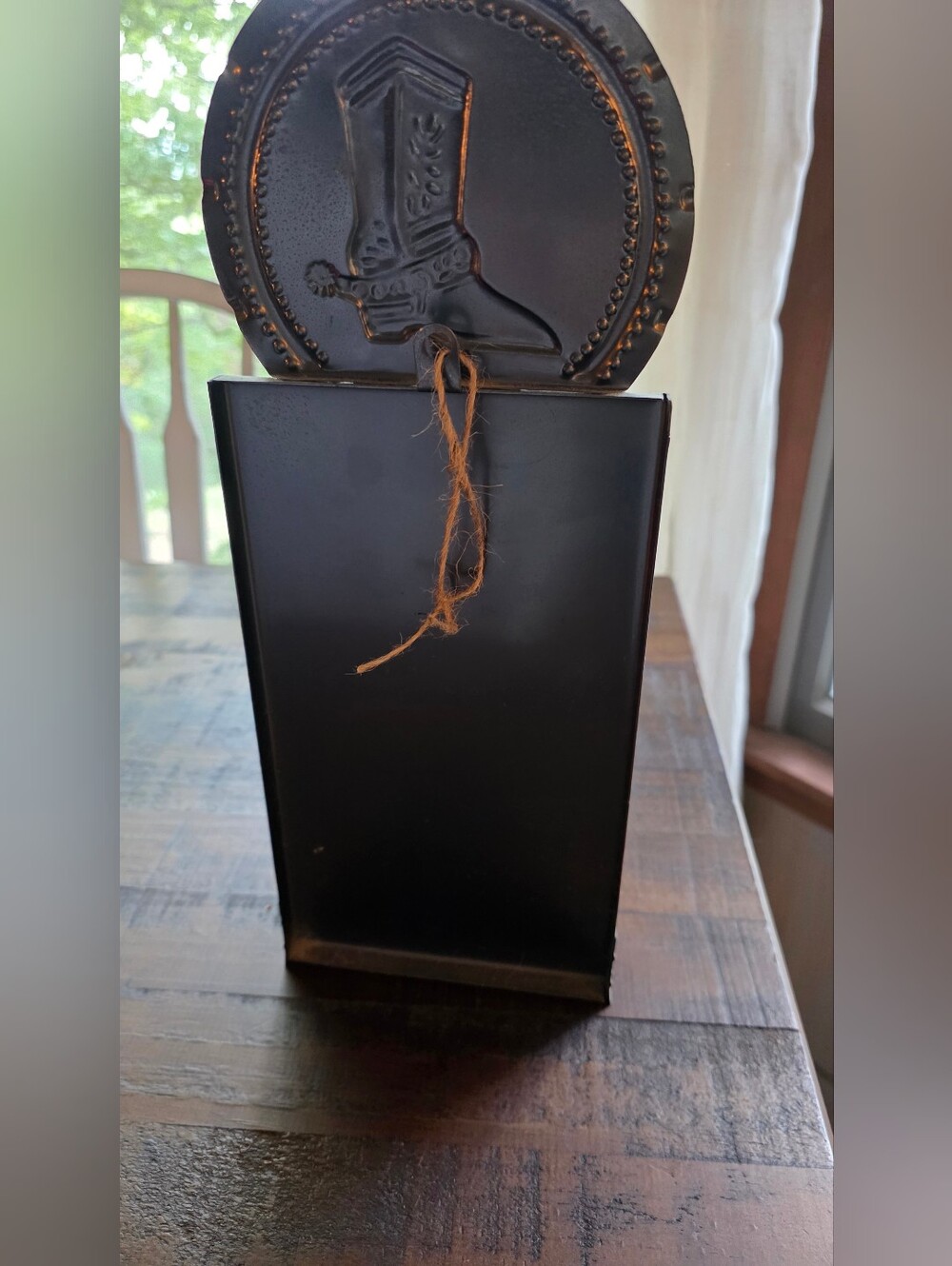 Rustic Metal Wall Mirror Candle Sconce - Bronze - Picture 4 of 6